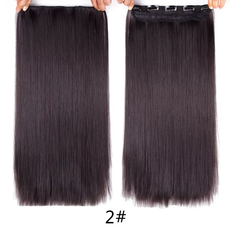 Favourite Long Wavy Synthetic Clip-In Hair Extensions 5 Clips