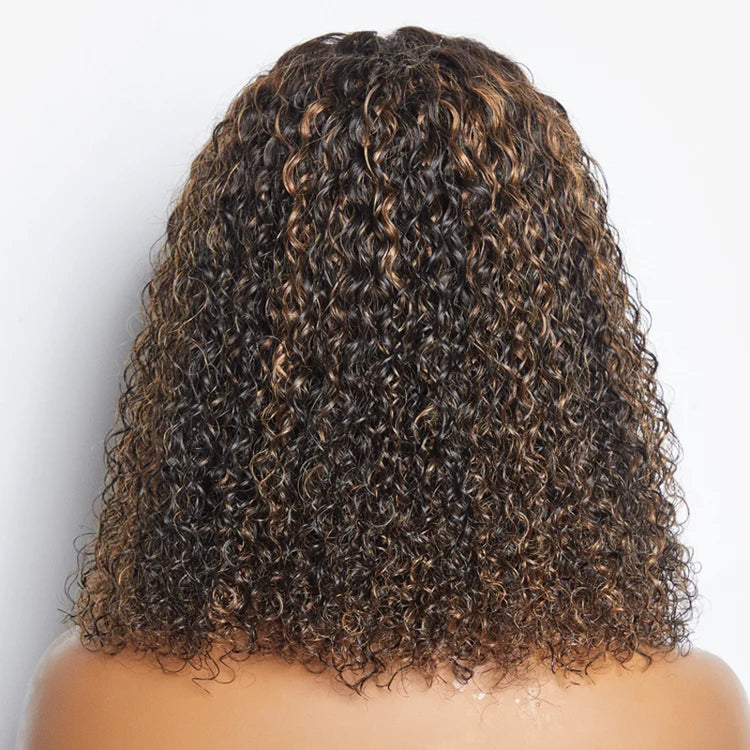 Tedhair 150% Density 5X5 Closure Lace Wig Kinky Curly 14 Inch