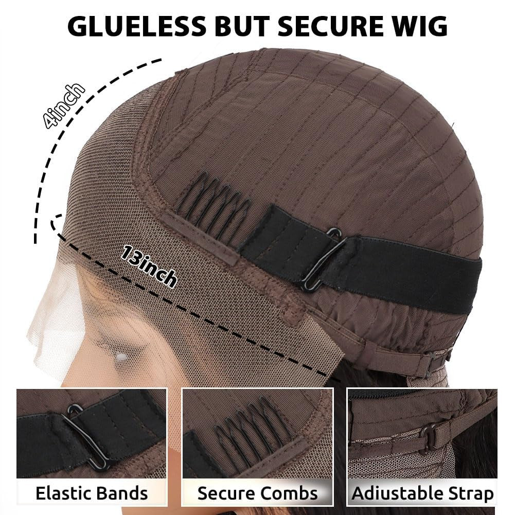 250 Density Human Hair Wig 13X4 HD Lace Front Wigs Pre Plucked Glueless Wig Human Hair Body Wave Wigs Human Hair for Black Women Frontal Wigs Human Hair Wigs Bleached Knots 18 Inch