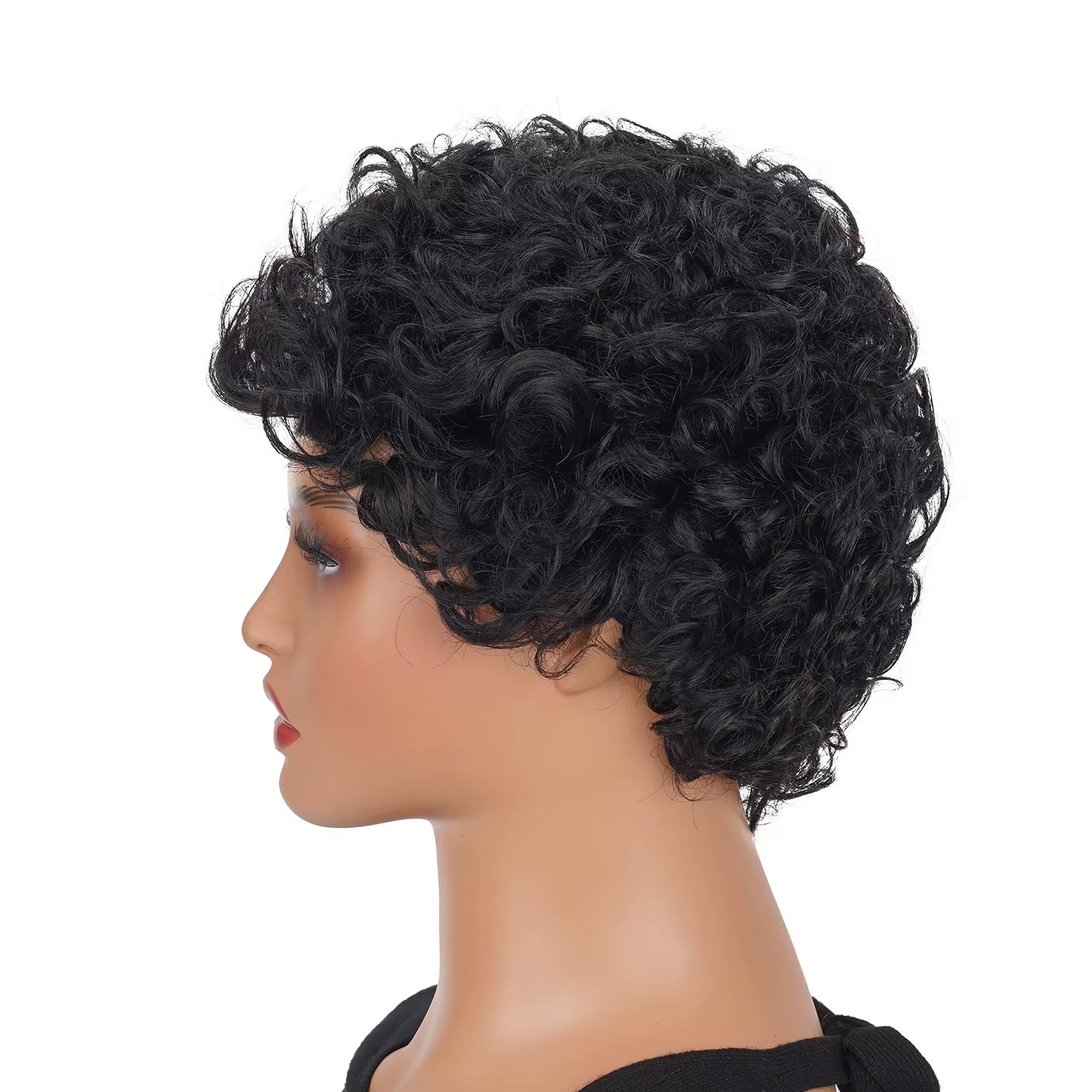 Short Pixie Cut Curly Brazilian Human Hair Wig