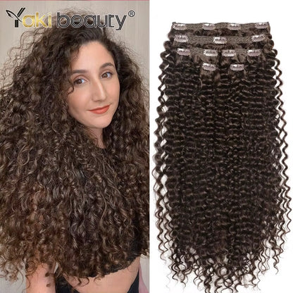 26-Inch Synthetic Jerry Curly Clip-In Hair Extensions 140G