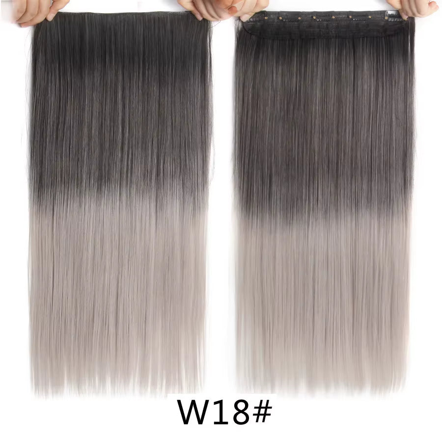 Favourite Long Wavy Synthetic Clip-In Hair Extensions 5 Clips