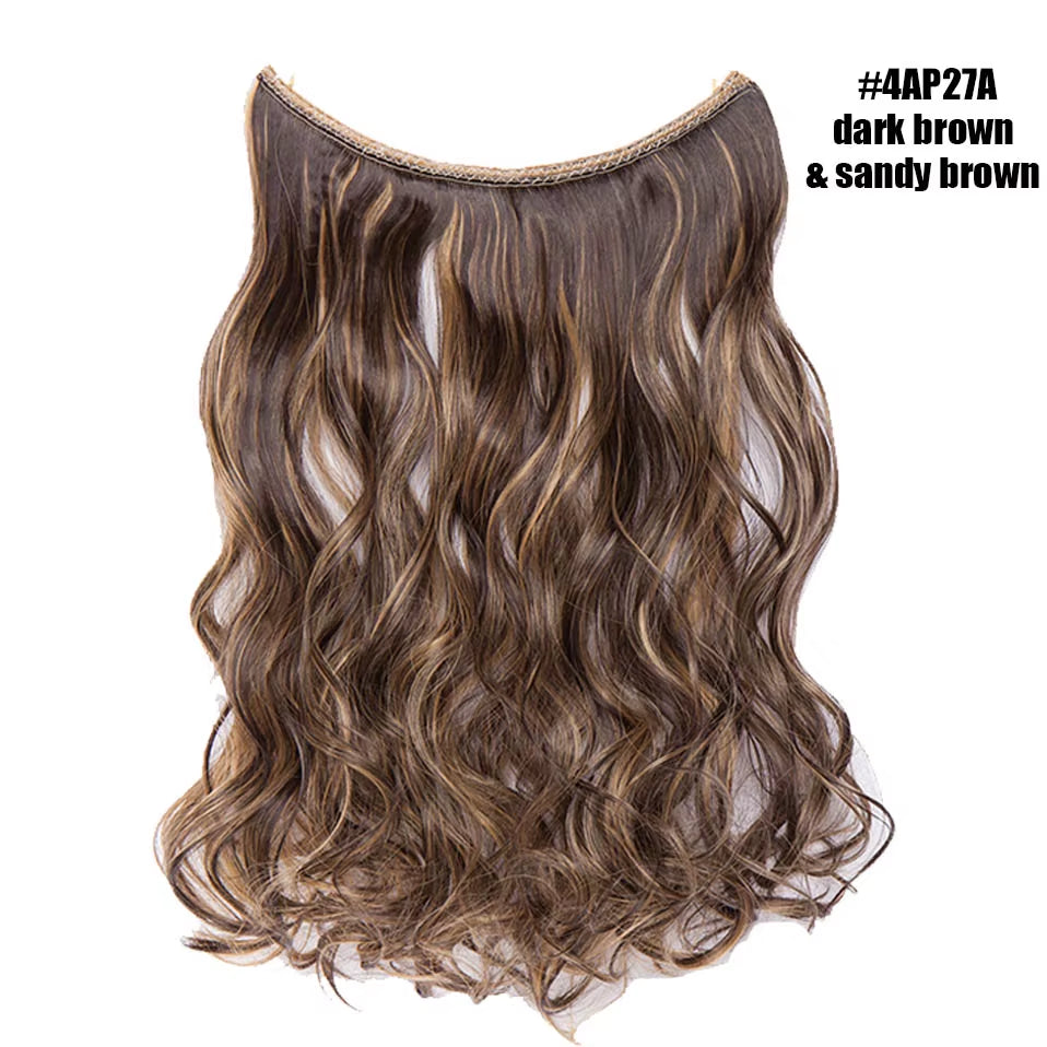 Synthetic Invisible Wire Hair Extensions Secret Fish Line Hairpiece