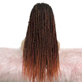 Tedhair 28 Inches 4X4 Black to Orange Ends Box Braids Lace Closure Wigs 200% Density-100% Handmade