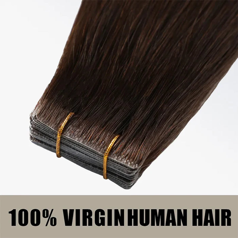 Tedhair Seamless Injected Hand-Tied Invisible Tape in Hair Extension 20Pcs Virgin Human Hair