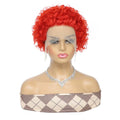 99J Burgundy Highlight Honey Colored Short Curly Pixie Cut Lace Wig Pre Plucked Bob Wig 13X2 Lace Front Curly Human Hair Wigs