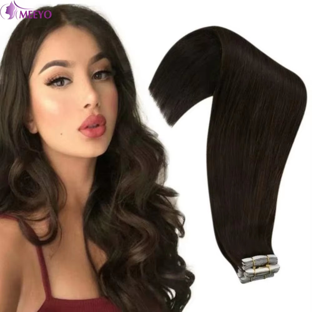 Straight Seamless Tape-In Human Hair Extensions 50G 20 Pcs