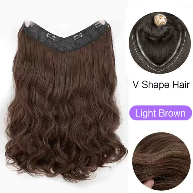 22-Inch V-Shaped Water Wave Synthetic Clip-In Hair Extension