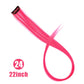 Lupu Synthetic Long Straight Rainbow Highlight Colored Hair Extensions Clip in Fake Hair Pieces for Women Heat Resistant