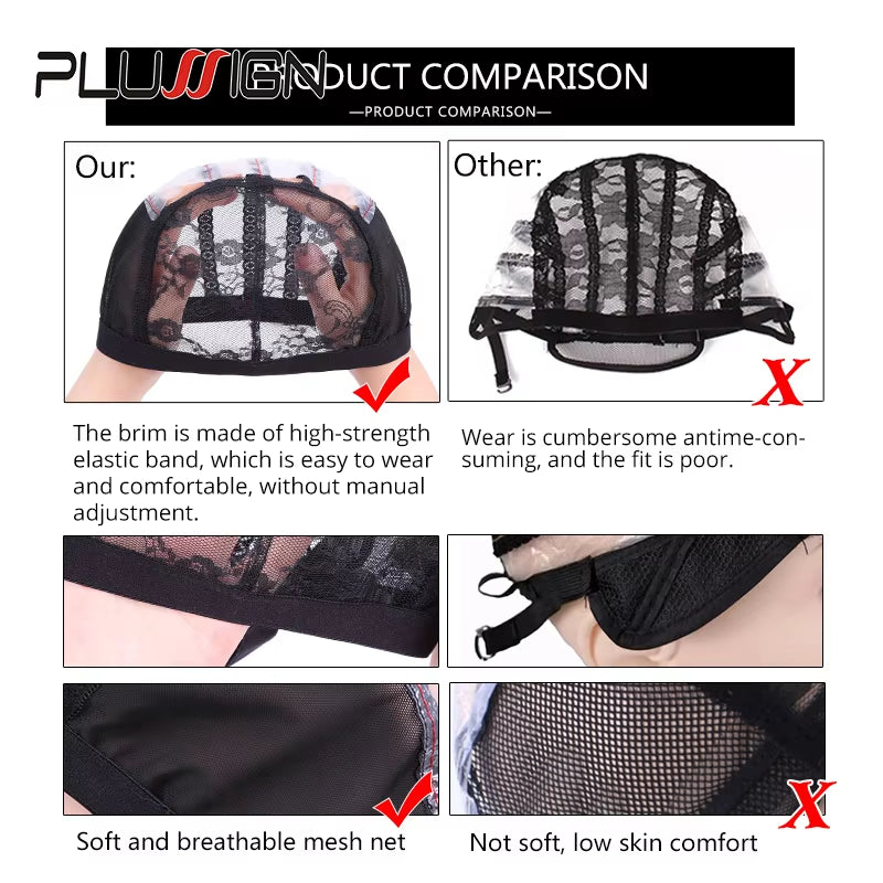 Ventilated Wig Net Cap with Combs for Wig Making
