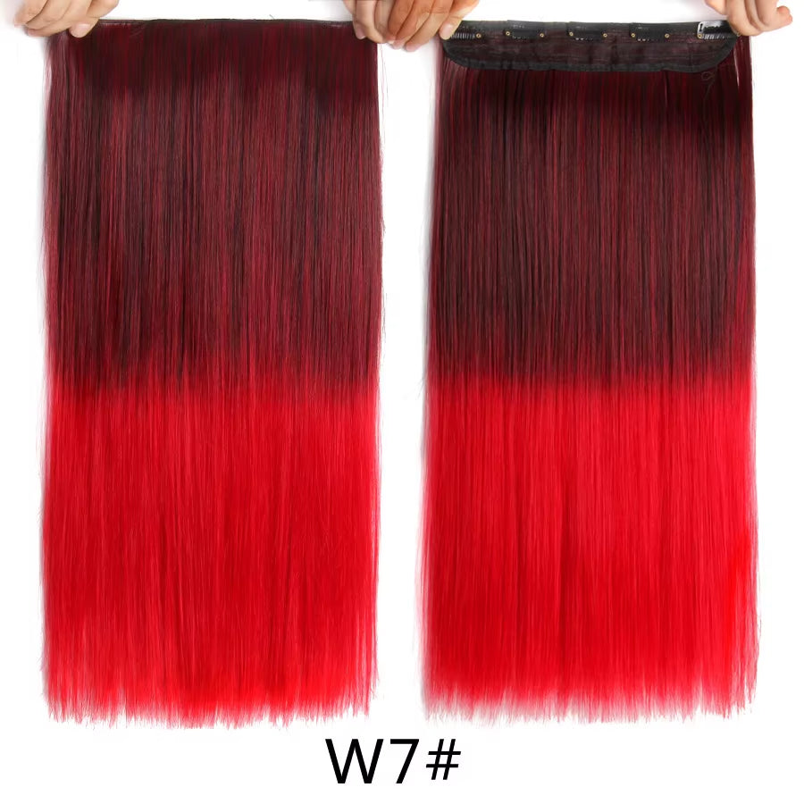 Favourite Long Wavy Synthetic Clip-In Hair Extensions 5 Clips