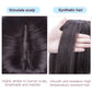 Synthetic Clip-In Hairpiece with Bangs for Thinning or White Hair