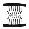 50Pcs Wig Combs to Secure Wig 4-7Teeth Wig Comb Wig Clips with Cloth for Making Wig Caps Steel Material Clips Combs